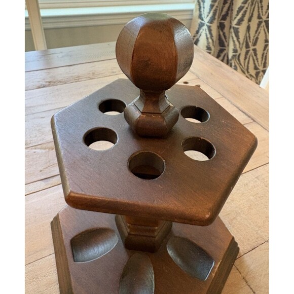 Vintage Wooden Pipe Rack Holder for 6 Used - Picture 11 of 16